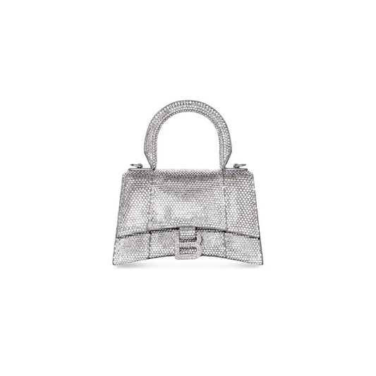 Ba*len*cia*ga women''s hourglass handbag xs with rhinestones grey 59283328d0y1272 (18.8*13*7.9cm)