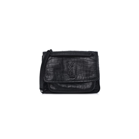 Y*L niki baby chain bag in calfskin crocodile embossed 633160 (21*16*7.5cm)
