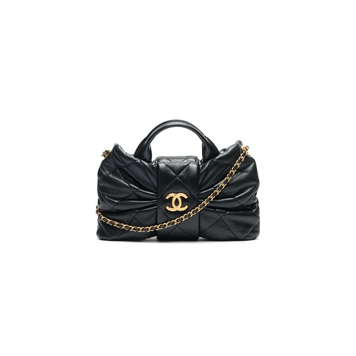 Ch**el master mini bow bag shiny lambskin as5849 (26*18*5cm)