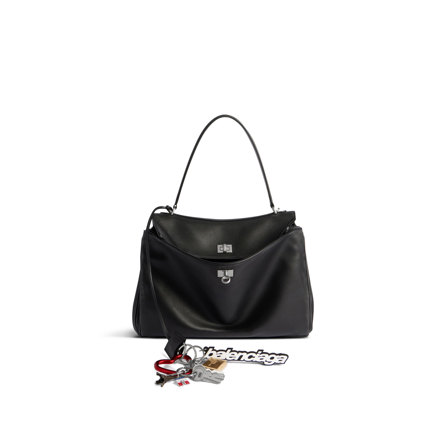 Ba*len*cia*ga Ba*len*cia*ga rodeo medium tote silver hardware 789772 (35*23.3*10.9cm)