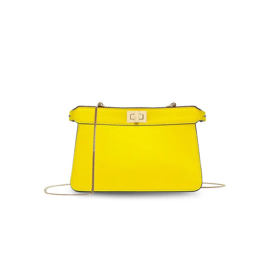 F**di nappa small peekaboo i see u east west chain satchel limone 8bn322adydf1d4i (21*14*10cm)