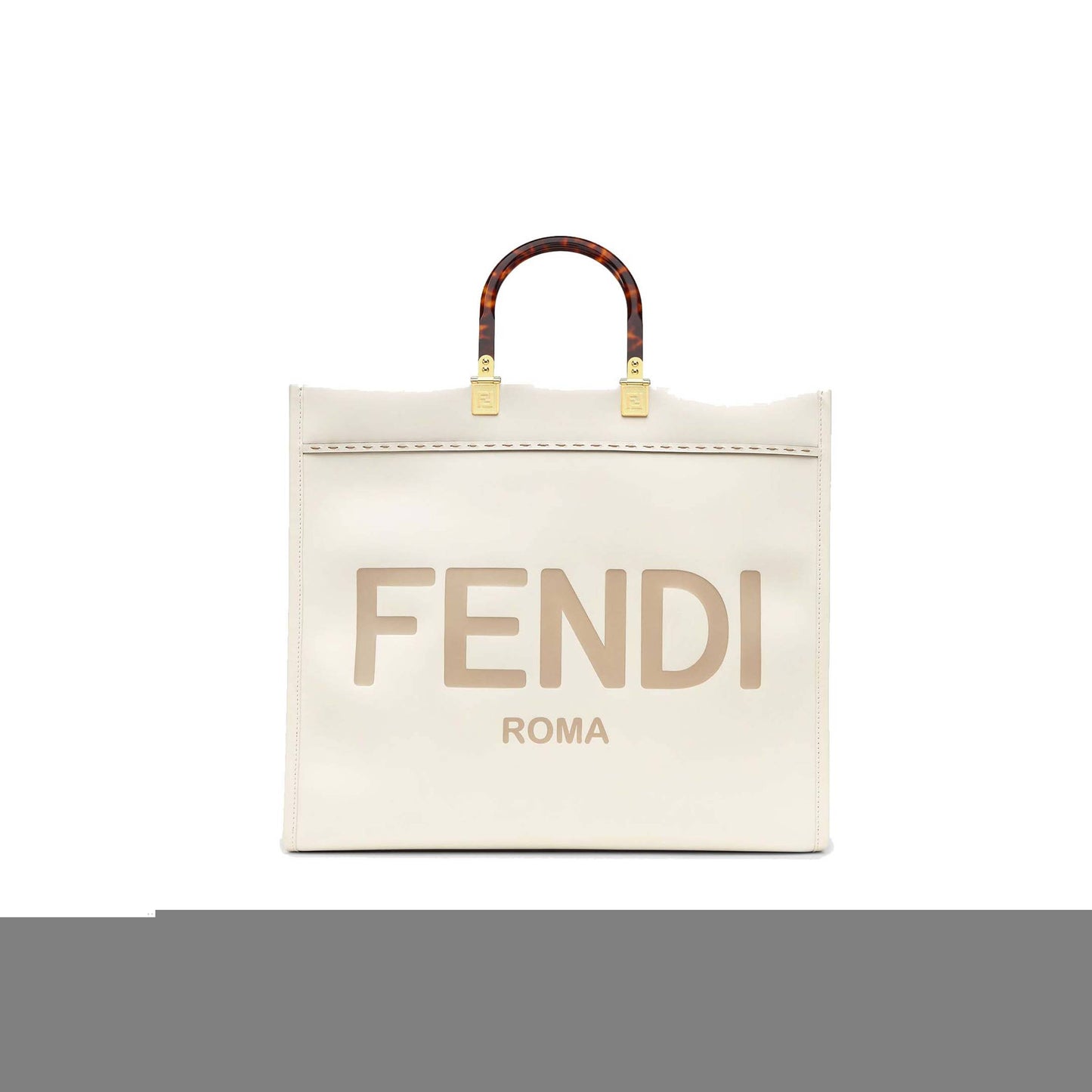 F**di large F**di sunshine - white leather shopperx 8bh372abvlf0k7e (40.5*35*21.5cm)