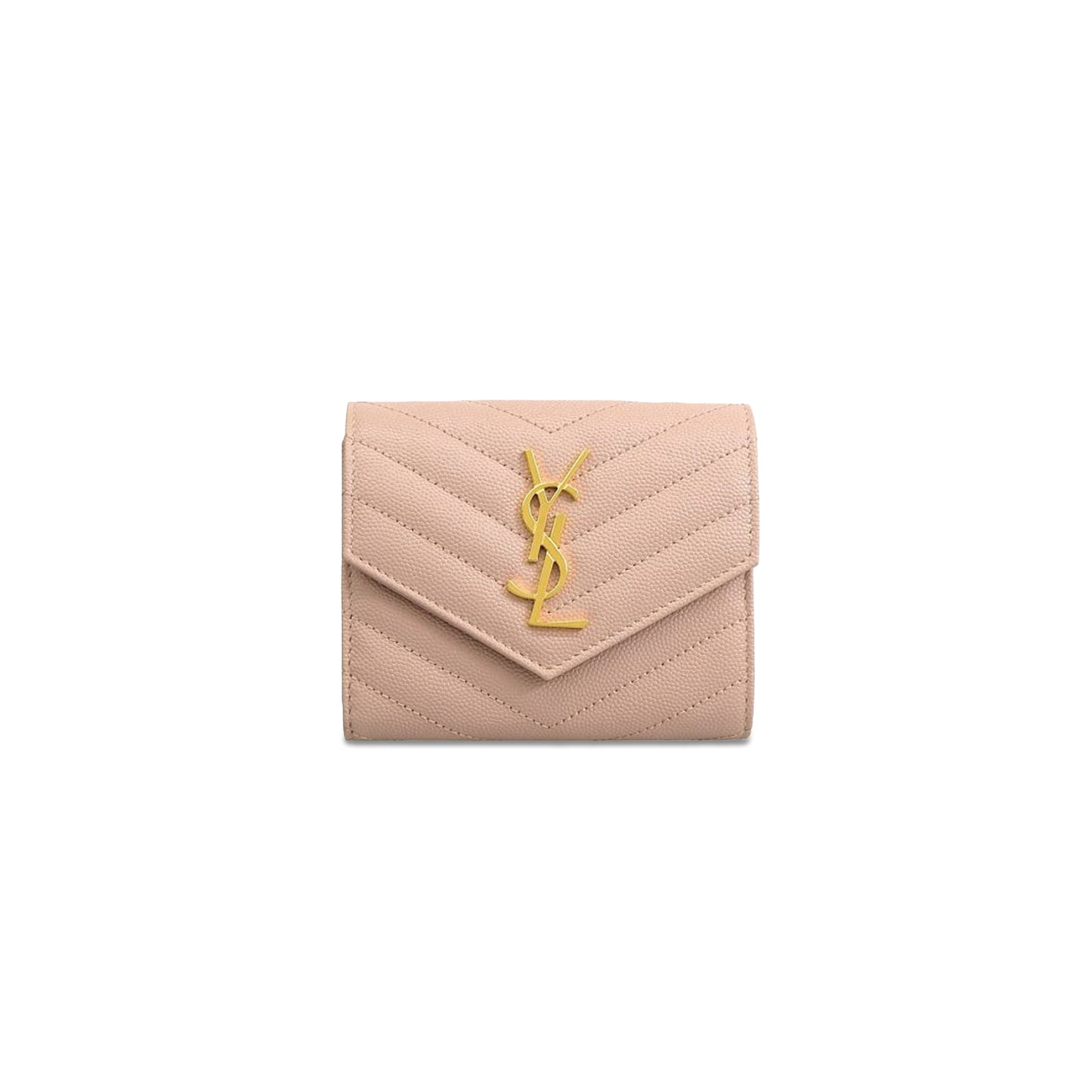 Y*L cassandre matelassÉ compact tri fold wallet in grain de poudre leather 403943 (12.5*10*2.5cm)