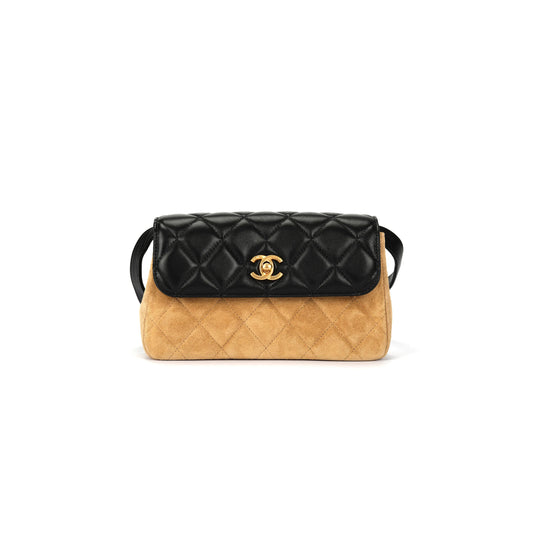 Ch*el master black suede flap crossbody bag ap4677 (19.5*11.5*5cm)