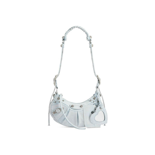 Ba*len*cia*ga women''s le cagole shoulder bag xs in denim blue 6713092aabv4651 (25.9*16*9.9cm)