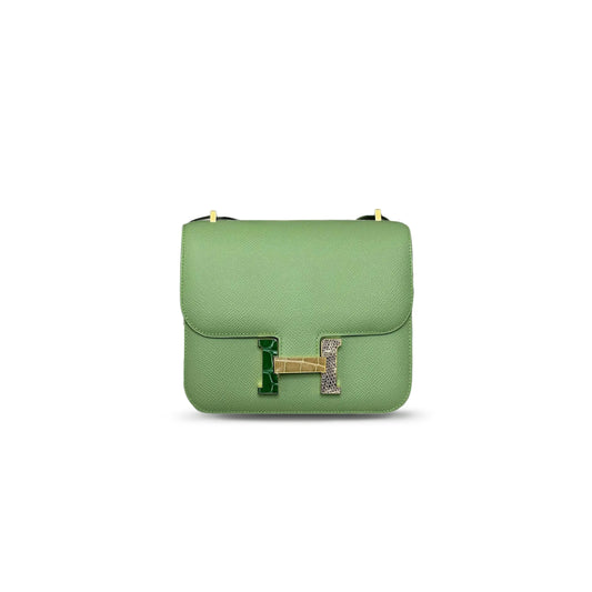 H**mes constance 18 epsom 3i vert criquet h085976ccaa (19*15*4cm)