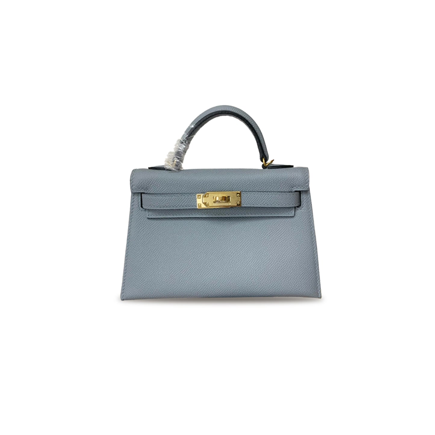 H**mes master mini kelly ii epsom linen blue gold buckle (19*12*5.5cm)