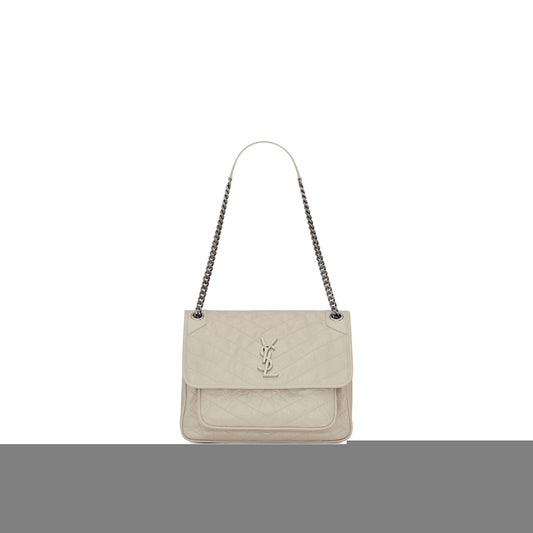Y*L niki medium chain bag in crinkled vintage leather 6331580en049207 (28*20*8.5cm)