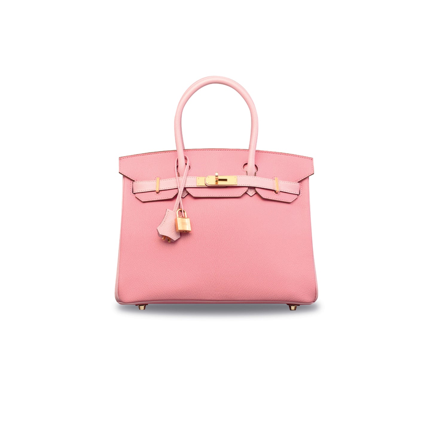 H**mes birkin 25 togo leather milkshake powder and cherry blossom powder gold buckle bag h028365cc03 (25*20*13cm)