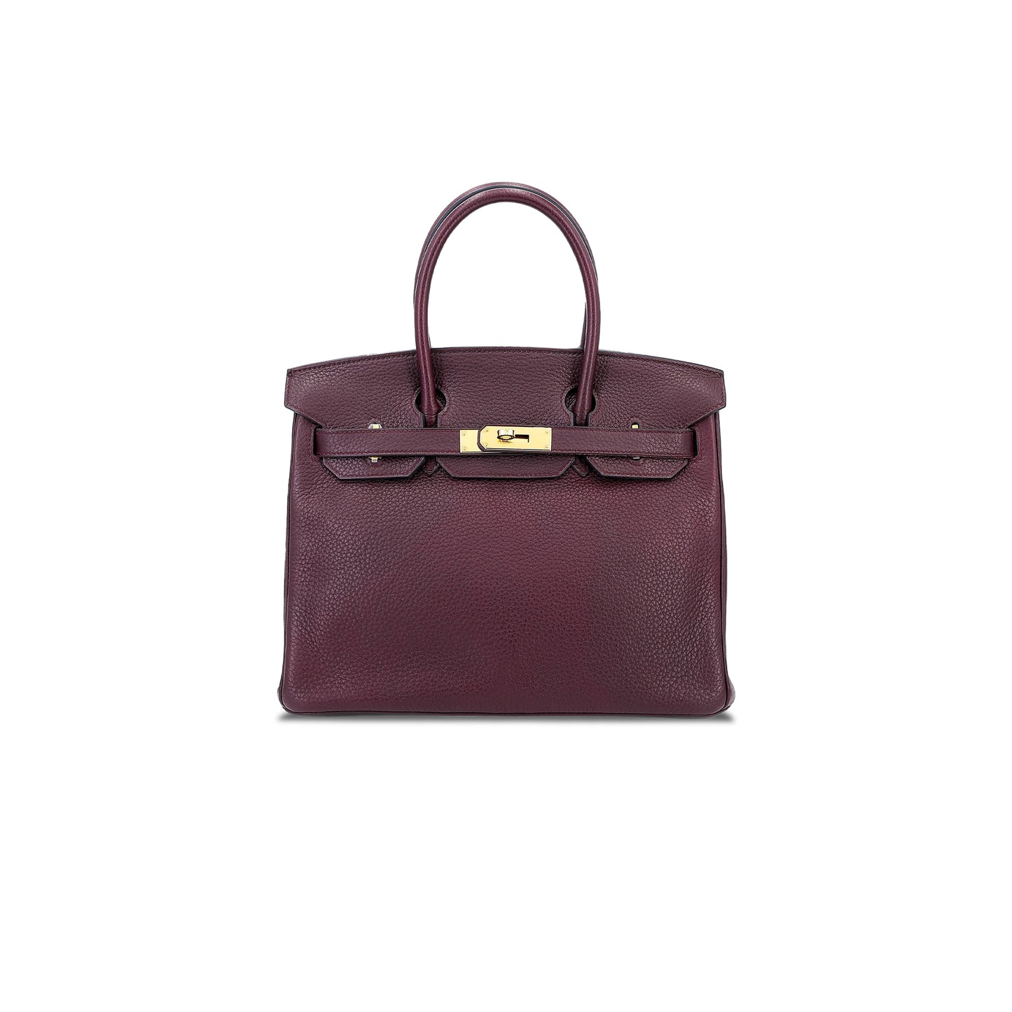 H**mes master birkin 30 togo leather burgundy gold buckle bag 8575895581 (30*22*15cm)