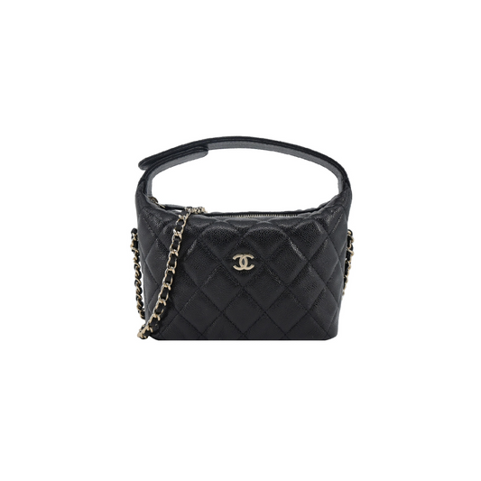 Ch*el 25c hobo lunch box bag black as0622 (21.5*19*6cm)