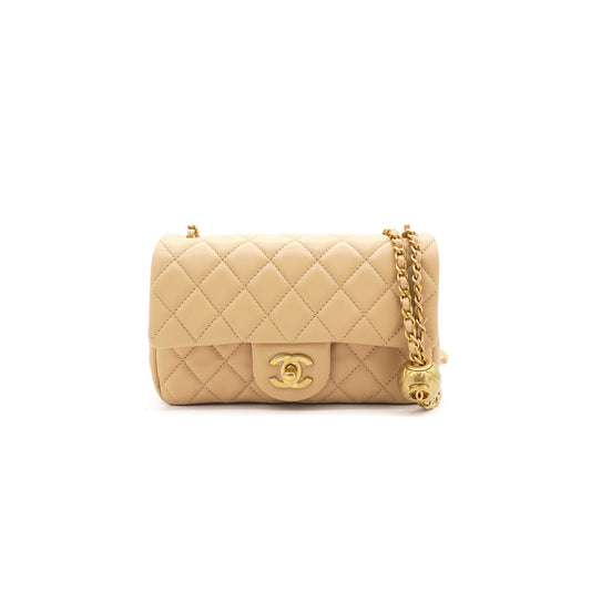 Ch*el master large mini lambskin flap bag (20*13*7cm)