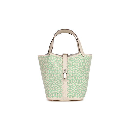 H**mes picotin lock 18 lucky daisy nata swift palladium hardware (18*13*18cm)