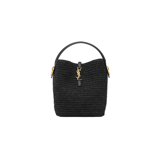 Y*L le 37 in woven raffia and vegetable-tanned leather 773991gaaec1000 (20*25*16cm)