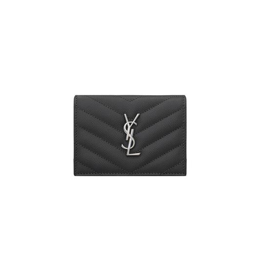 Y*L cassandre matelassÉ flap card case in grain de poudre leather 668290365504 (11*8.5*3cm)