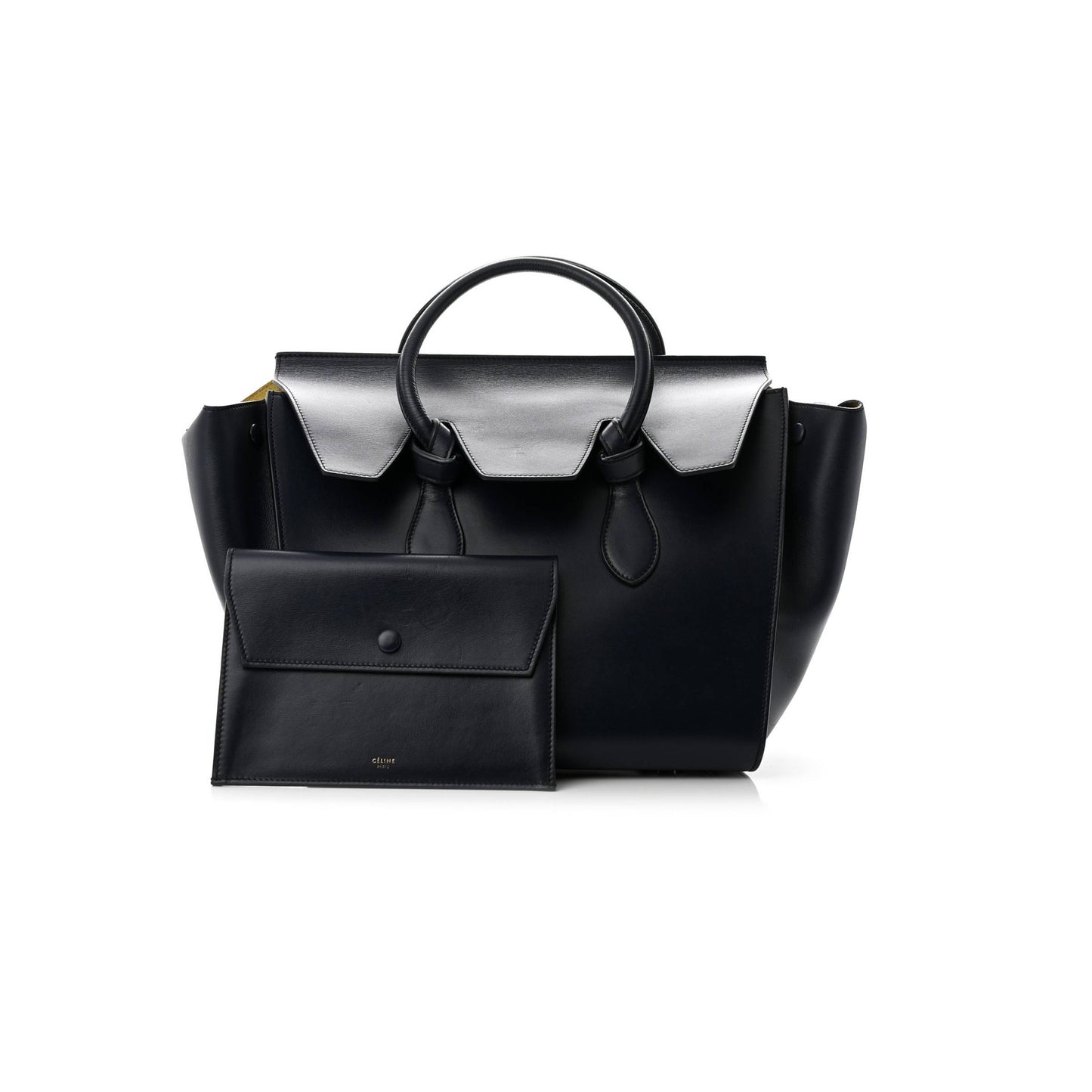 Ce**e palmelato calfskin medium tie knot tote midnight (28*28*20cm)