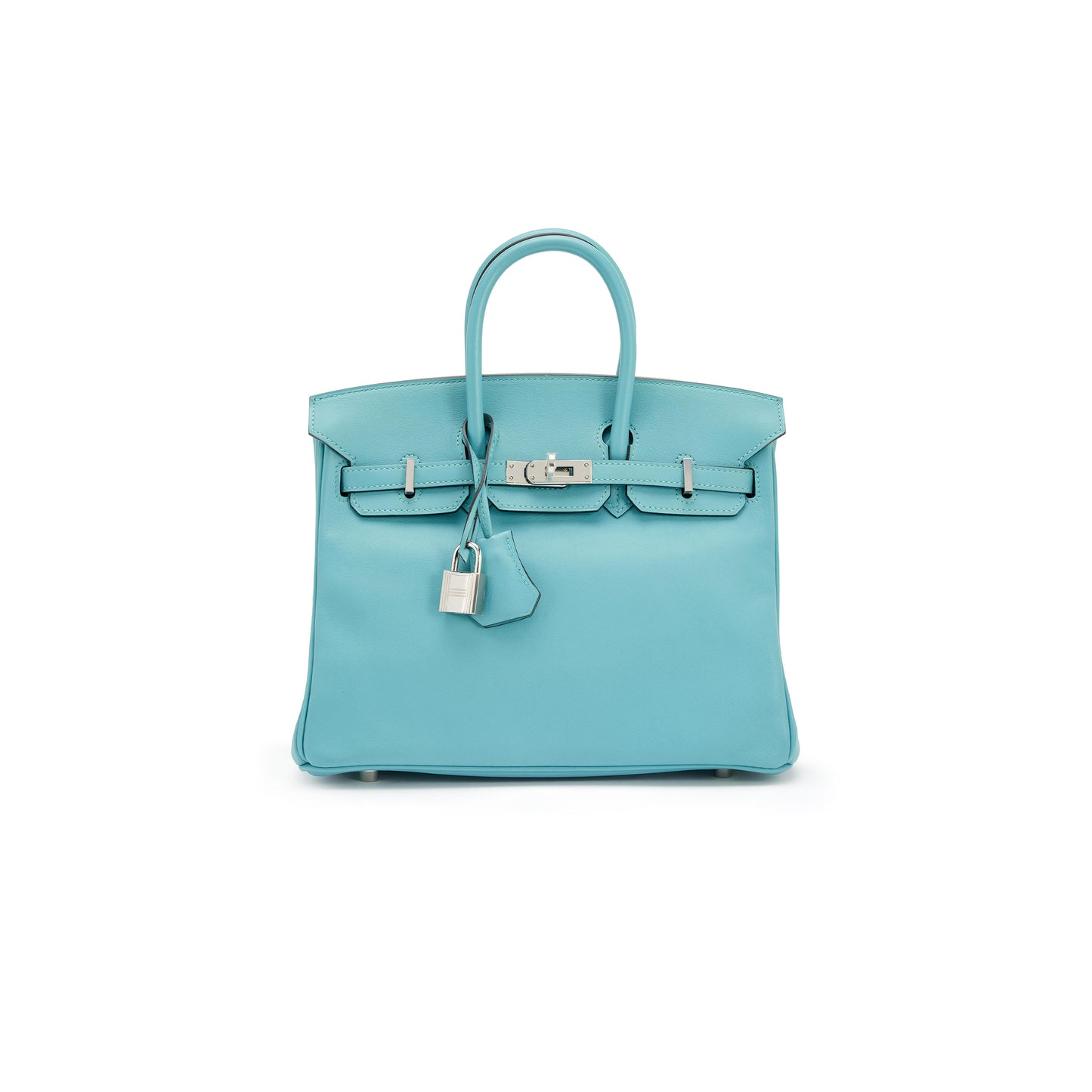 H**mes master birkin 25 swift leather macaroon blue lining 3q pink silver buckle h049362ck15 (25*20*13cm)