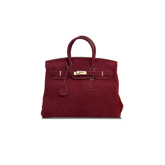 H**mes birkin 30 chamois bordeaux gold buckle h028369cc57 (30*23*15cm)