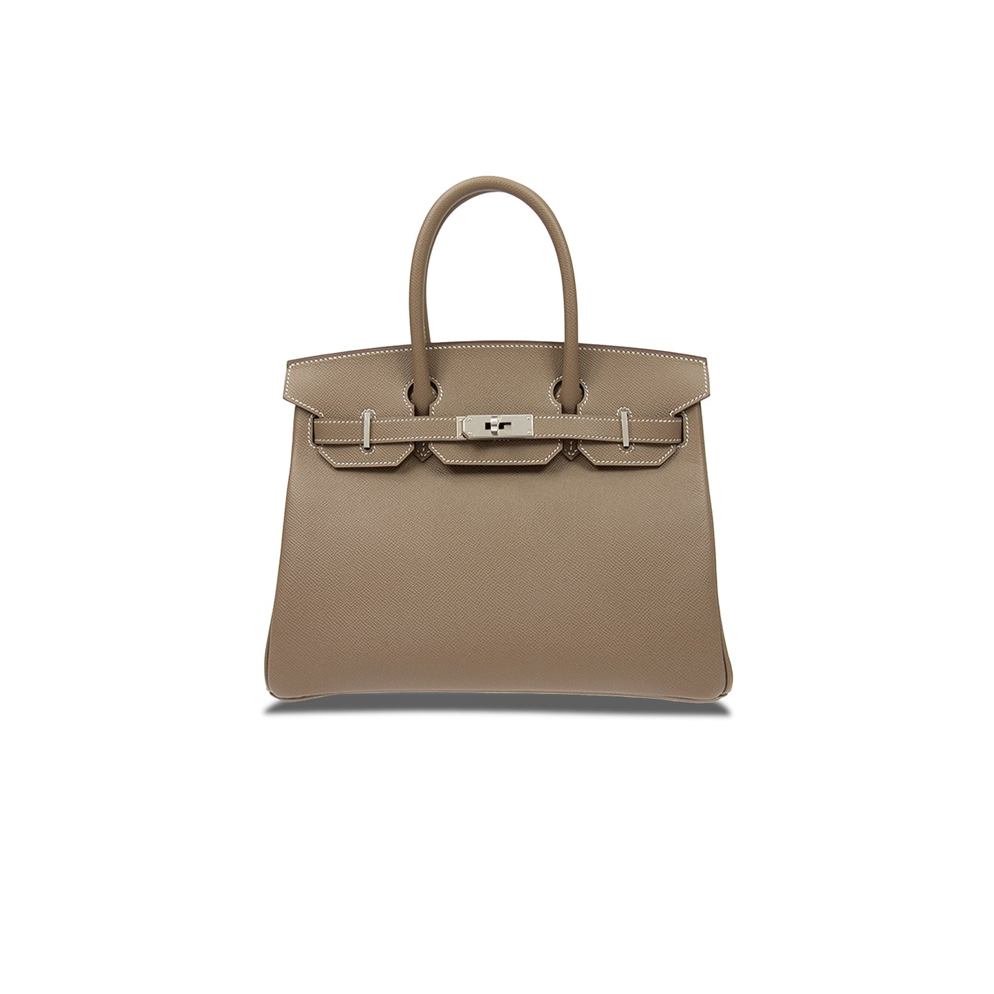 H**mes birkin 25 togo leather elephant grey silver buckle bag bk3018epss (25*20*13cm)
