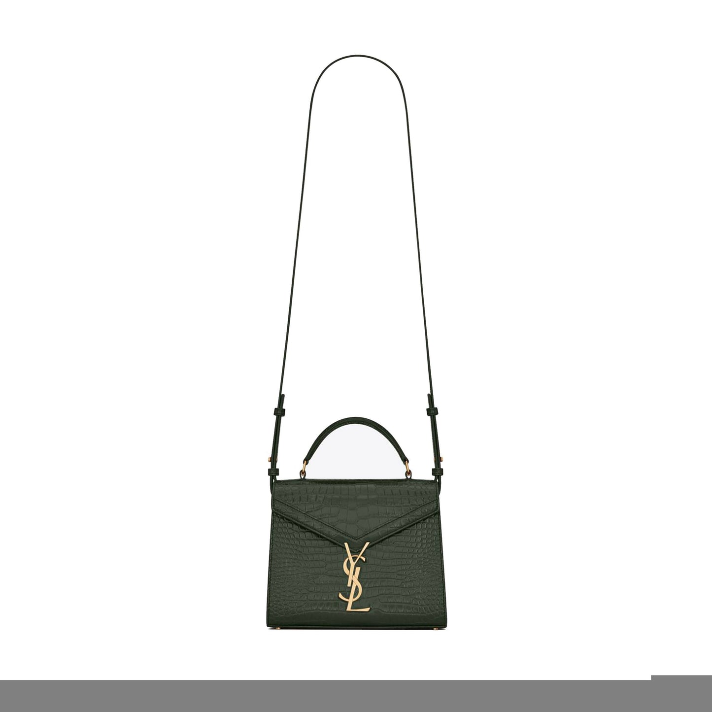Y*L cassandra mini top handle bag in crocodile-embossed shiny leather 623930dnd0j3144 (20*16*7.5cm)