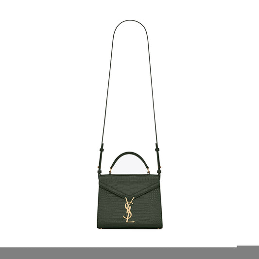 Y*L cassandra mini top handle bag in crocodile-embossed shiny leather 623930dnd0j3144 (20*16*7.5cm)