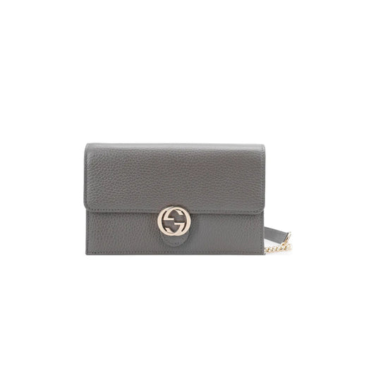 G*u*i dollar calfskin interlocking g chain wallet 510314 (20*13*6cm)