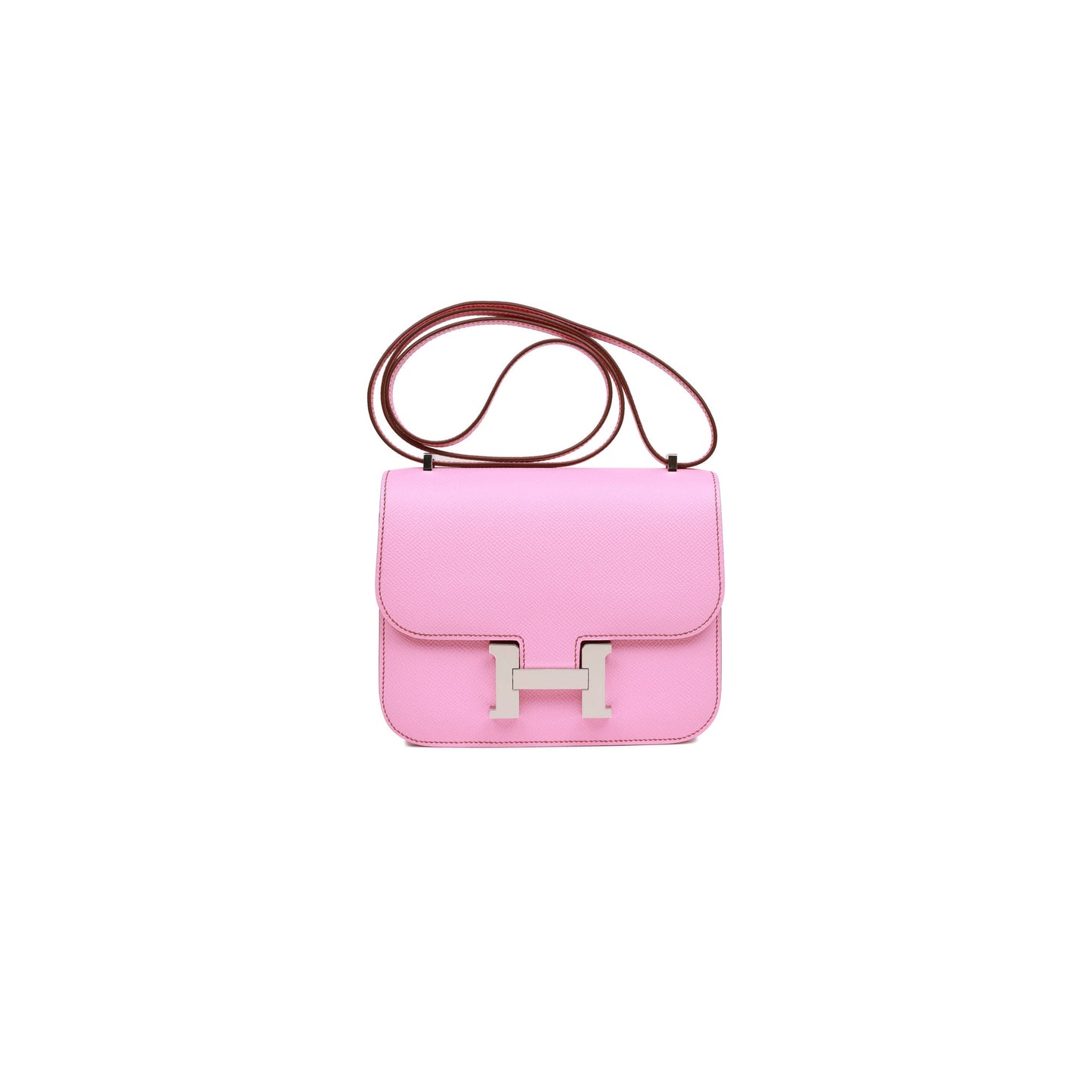 H**mes constance 18 bubblegum epsom palladium hardware (18cm)