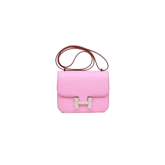 H**mes constance 18 bubblegum epsom palladium hardware (18cm)