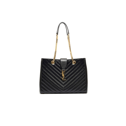 Y*L chevron leather classic monogram shopping tote 1560329 (33*22*15cm)