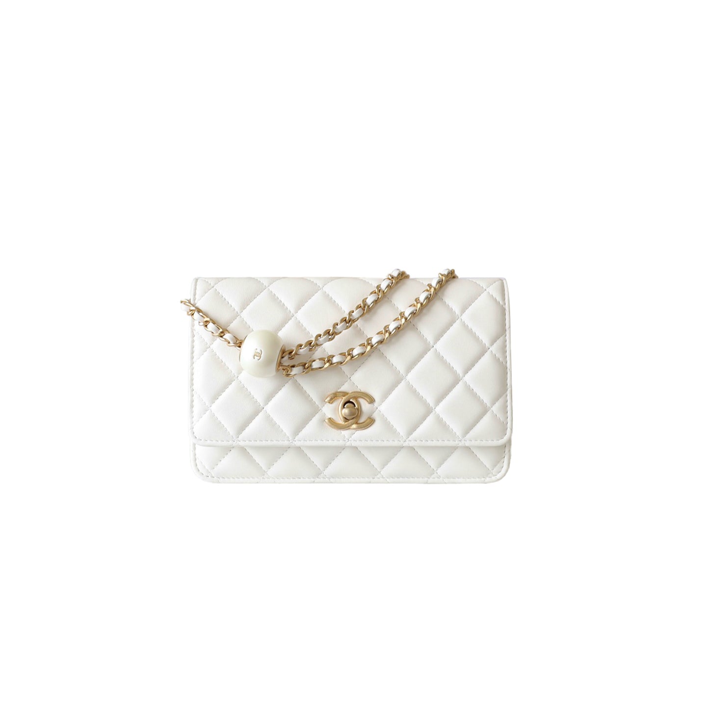Ch*el master 24s double pearl tote bag (19.3*12*3.5cm)