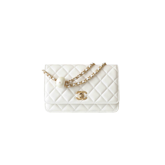 Ch*el master 24s double pearl tote bag (19.3*12*3.5cm)