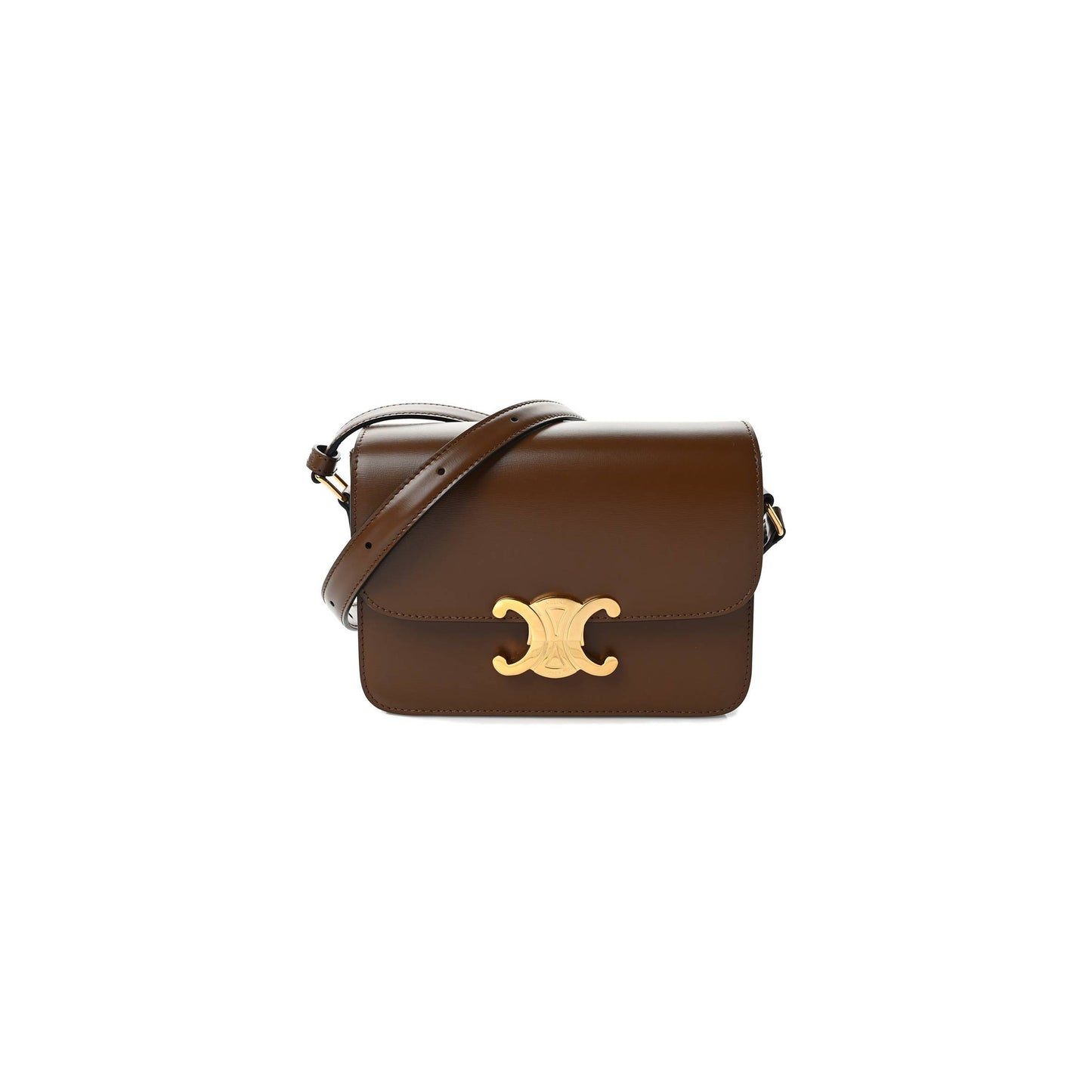 Ce**e shiny calfskin teen triomphe tan (18*14*6cm)