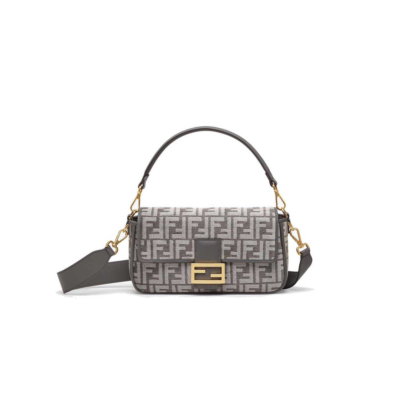 F**di baguette - dark gray ff tapestry fabric bag 8br600alunf1j41 (27*15*6cm)
