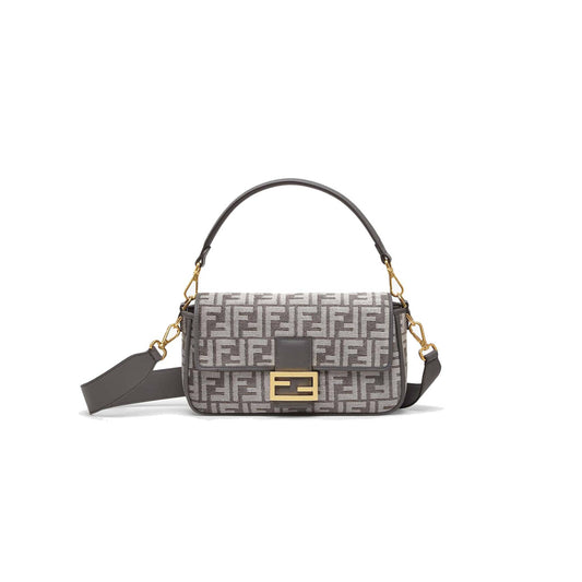 F**di baguette - dark gray ff tapestry fabric bag 8br600alunf1j41 (27*15*6cm)