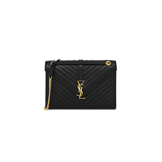 Y*L envelope matelasse large shoulder bag in black 1543620 (31*22*7.5cm)