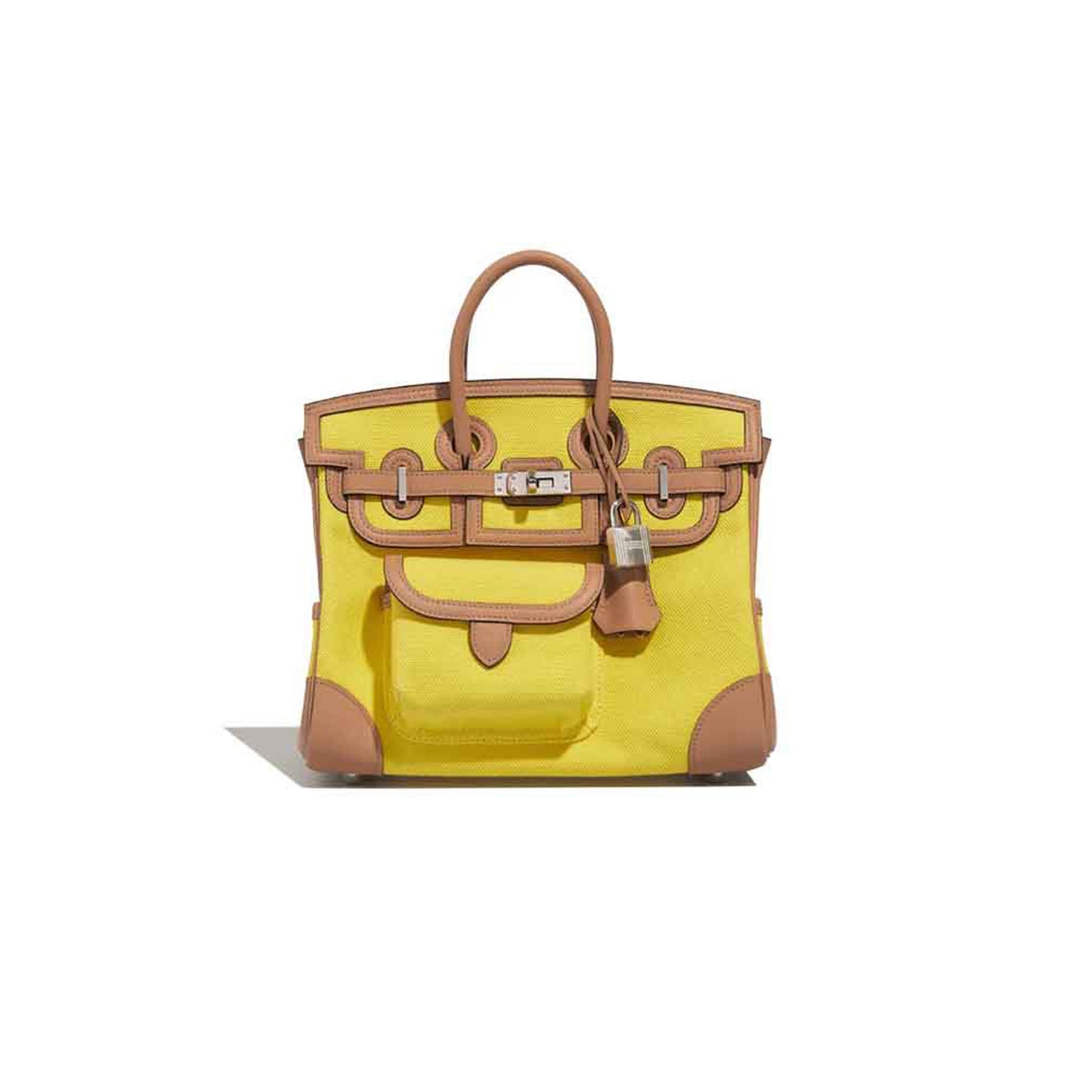 H**mes MASTER BIRKIN CARGO 25 TOILE SWIFT JAUNE CITRON CHAI (25*20*13cm)