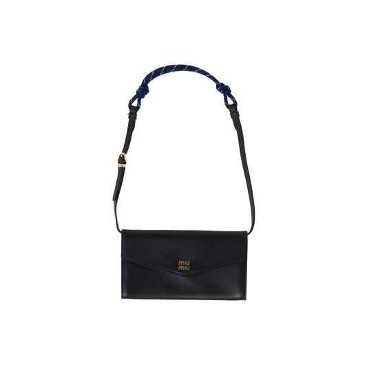 M1v M1v leather wallet with leather and cord shoulder strap 5mt025 (19*9.5*2cm)