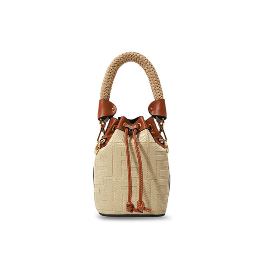 F**di straw ff mini mon tresor bucket bag 8bs010ap4mf1lmm (18*12*10cm)