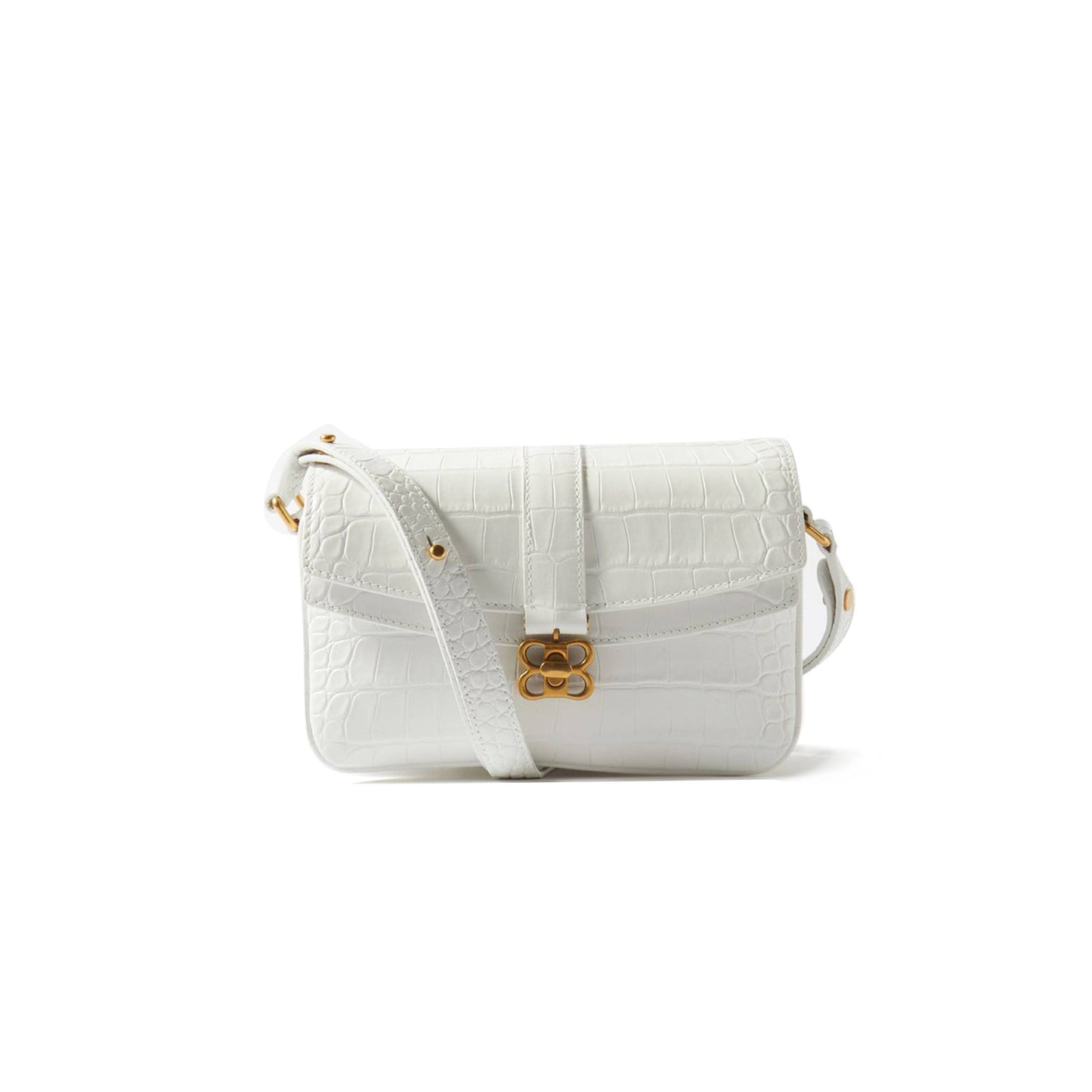 Ba*len*cia*ga white lady flap s crocodile-effect shoulder bag matchesfashion us (21.8*14.2*8.8cm)