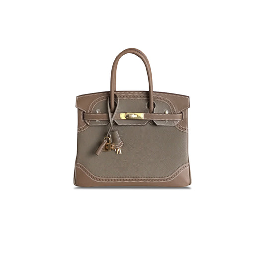 H**mes birkin 30 swift and togo lace series gold buckle h082653ck63 (30*22*15cm)