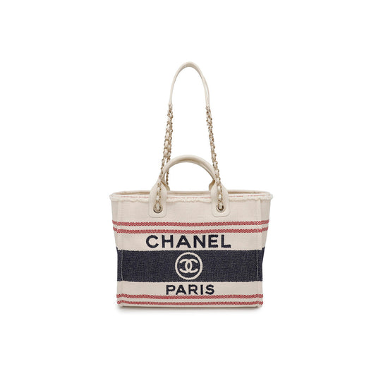 Ch*el master shopping bag cotton leather as3351 (34*27*15.5cm)