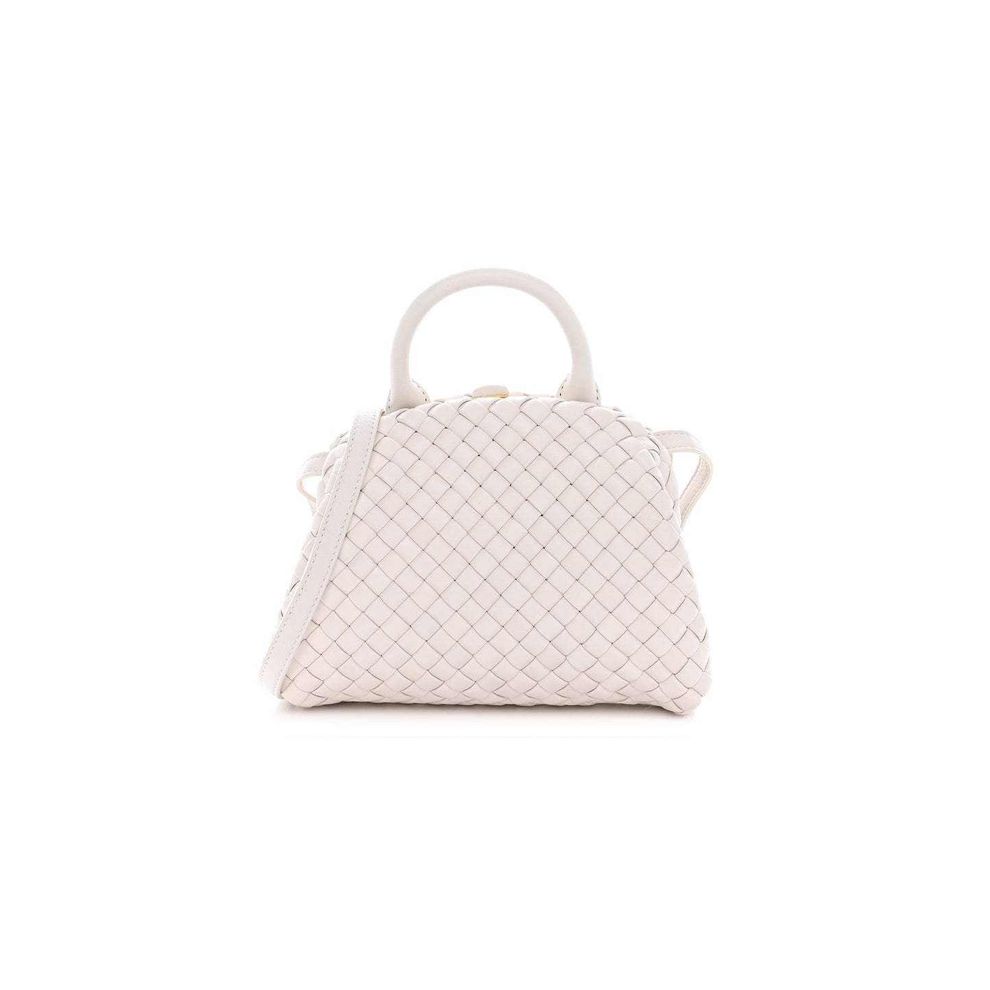 bo*te*ga Ve*ne*ta nappa intrecciato mini top handle shoulder bag chalk (22*17*9cm)