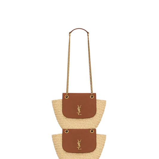 Y*L mini manon in raffia and aged vegetable-tanned leather 774269gaaed9051 (23*12*6cm)
