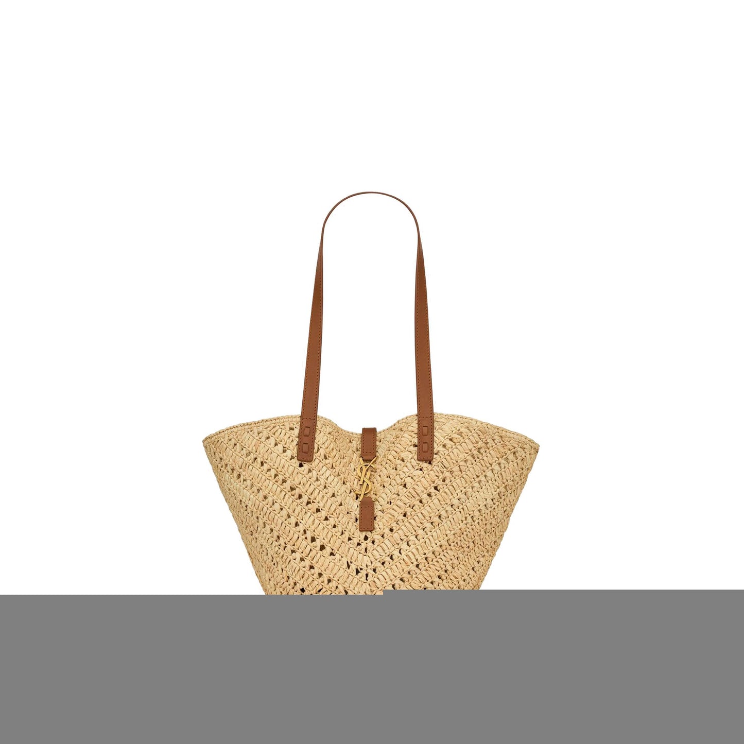 Y*L panier small in raffia and vegetable-tanned leather 751240gaadj2080 (38*21*20cm)
