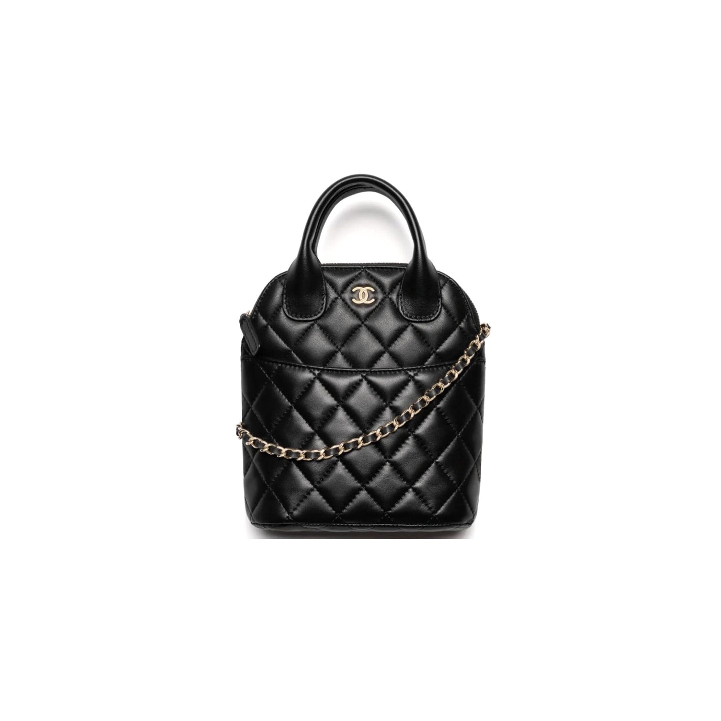 Ch*el clutch with chain shiny lambskin in black ap4742 (18*17*6cm)