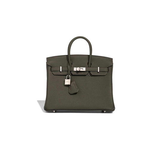 H**mes MASTER BIRKIN 25 TOGO VERT DE GRIS (25*20*13cm)