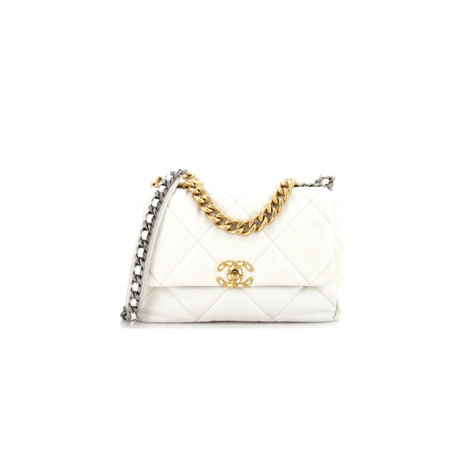 Ch*el master 19 flap bag quilted leather large (30*20*10cm)