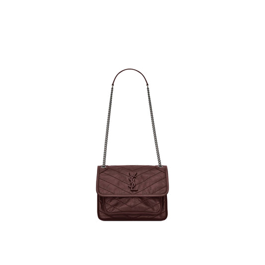 Y*L niki baby chain bag in crinkled vintage leather 6331600en046475 (21*16*7.5cm)