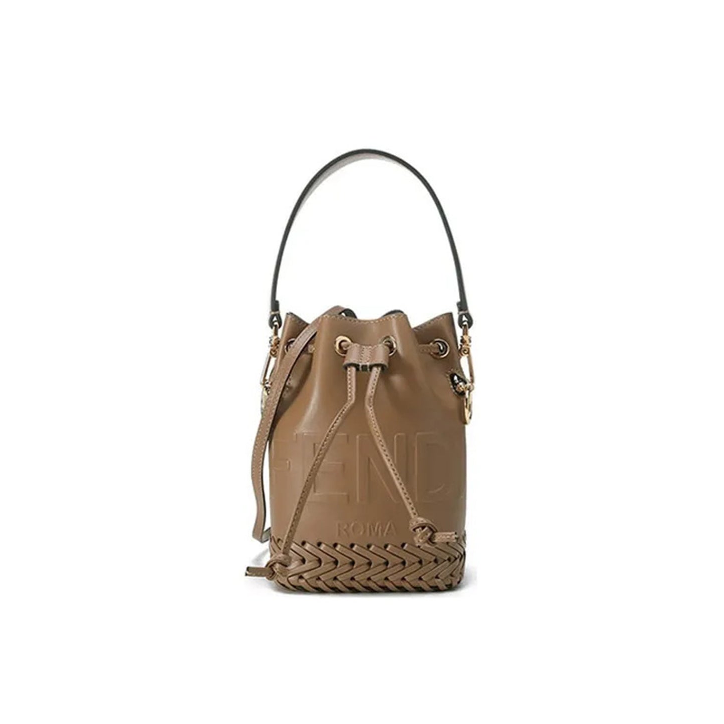 F**di mini mon tresor brown bucket bag 8bs010agv0f11wp (20*15*11cm)