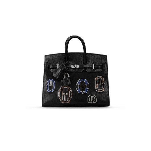 H**mes MASTER BIRKIN 20 BOUCLERICE MODERNE CASAQUE CHEVRE BLACK (20*17*11cm)